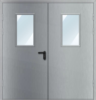 ДМ-2 Дверь металлическая равнопольная из нержавеющей стали с остеклением 400х600 ДМ-2 Дверь металлическая равнопольная из нержавеющей стали с остеклением 400х600