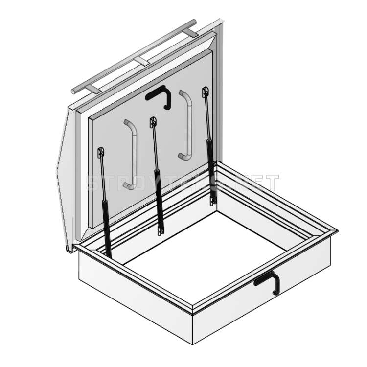 ЛПМК-1 EI-60 Люк противопожарный металлический выхода на кровлю 1000х1000мм ЛПМК-1 EI-60 Люк противопожарный металлический выхода на кровлю 1000х1000мм